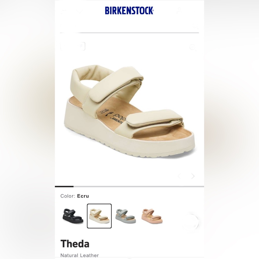 Birkenstock Theda Sandals Women 38 7 7.5 Neutral Platform Comfort Casual